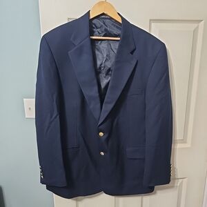 Bowdon Vintage Navy Blazer Gold Button Mens 46R Boat Captain 2 Button Jacket EUC